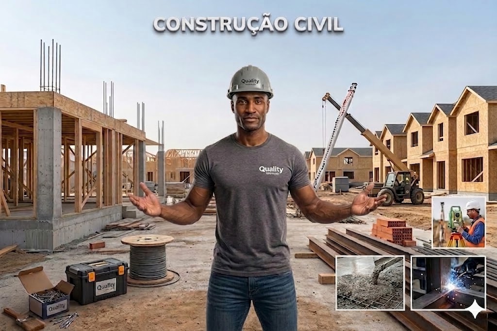 Equipe da Quality Servicos em obra de construcao civil e reforma comercial